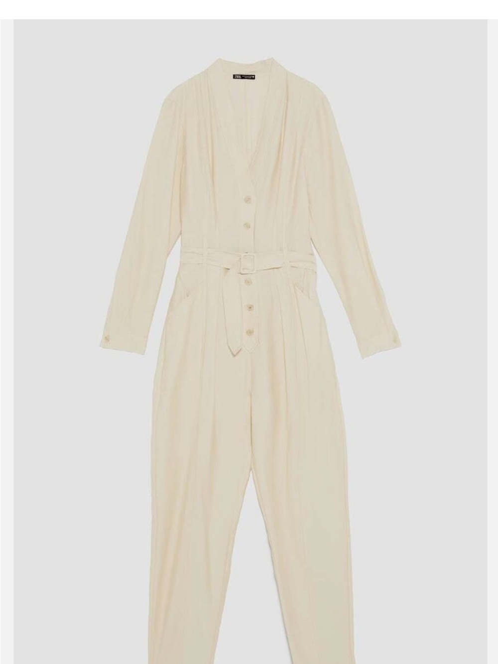 Zara Cream Utility Jumpsuit with Belted Waist - Picture 9 of 10